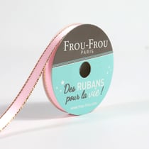 Bobinette Frou-Frou - 6 m x 6 mm - Satin bord brillant - Petale de rose