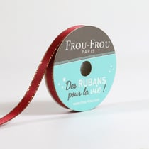 Bobinette Frou-Frou - 6 m x 6 mm - Satin bord brillant - Rubis eclatant