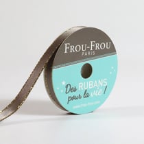 Bobinette Frou-Frou - 6 m x 6 mm - Satin bord brillant - Taupe