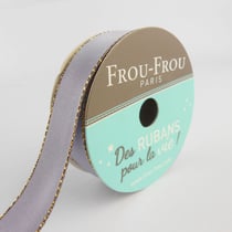Bobinette Frou-Frou - 6 m x 16 mm - Satin bord brillant - Violet sage