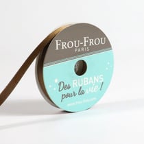 Bobinette Frou-Frou - 6 m x 6 mm - Satin double face - Brun