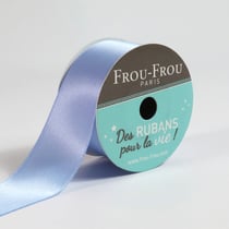 Bobinette Frou-Frou - 5 m x 25 mm - Satin double face - Celeste