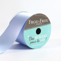 Bobinette Frou-Frou - 4 m x 38 mm - Satin double face - Celeste