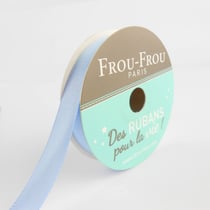 Bobinette Frou-Frou - 6 m x 9 mm - Satin double face - Celeste