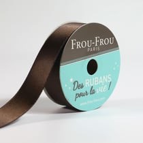 Bobinette Frou-Frou - 6 m x 16 mm - Satin double face - Chocolat
