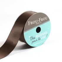 Bobinette Frou-Frou - 5 m x 25 mm - Satin double face - Chocolat