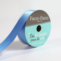 Bobinette Frou-Frou - 6 m x 16 mm - Satin double face - Ciel intense