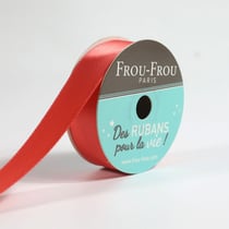 Bobinette Frou-Frou - 6 m x 16 mm - Satin double face - Corail