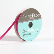 Bobinette Frou-Frou - 8 m x 3 mm - Satin double face - Fushia