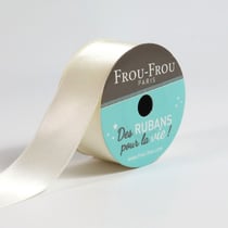 Bobinette Frou-Frou - 5 m x 25 mm - Satin double face - Ivoire nacre