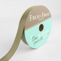 Bobinette Frou-Frou - 6 m x 9 mm - Satin double face - Kaki