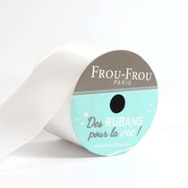 Bobinette Frou-Frou - 4 m x 38 mm - Satin double face - Neige