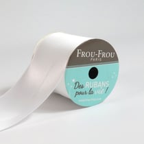 Bobinette Frou-Frou - 4 m x 50 mm - Satin double face - Neige