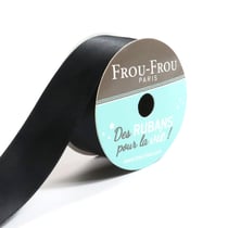 Bobinette Frou-Frou - 5 m x 25 mm - Satin double face - Noir de jais