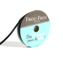 Bobinette Frou-Frou - 8 m x 3 mm - Satin double face - Noir de jais