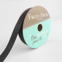 Bobinette Frou-Frou - 6 m x 9 mm - Satin double face - Noir de jais