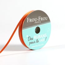 Bobinette Frou-Frou - 8 m x 3 mm - Satin double face - Orange flamboyant