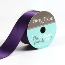 Bobinette Frou-Frou - 5 m x 25 mm - Satin double face - Prune delicate