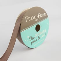 Bobinette Frou-Frou - 6 m x 9 mm - Satin double face - Taupe