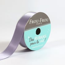 Bobinette Frou-Frou - 6 m x 16 mm - Satin double face - Violet sage