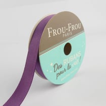 Bobinette Frou-Frou - 6 m x 9 mm - Satin double face - Violet sage