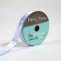 Bobinette Frou-Frou - 5 m x 9 mm - Satin étoile - Celeste