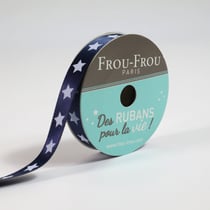 Bobinette Frou-Frou - 5 m x 9 mm - Satin étoile - Navy