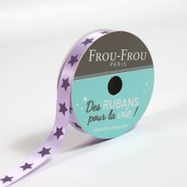 Bobinette Frou-Frou - 5 m x 9 mm - Satin étoile - Parme