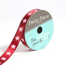Bobinette Frou-Frou - 5 m x 9 mm - Satin étoile - Rubis éclatant