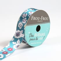 Bobinette Frou-Frou - 5 m x 16 mm - Satin fleuri - Bora bora