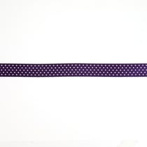 Bobinette Frou-Frou - 5 m x 9 mm - Satin pois - Prune delicate