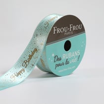 Bobinette Frou-Frou - 4 m x 16 mm - Satin thème - Celadon