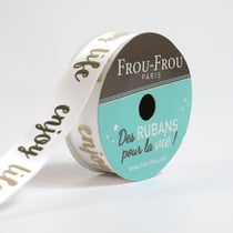 Bobinette Frou-Frou - 4 m x 16 mm - Satin thème - Neige