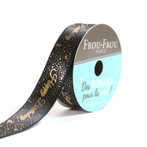 Bobinette Frou-Frou - 4 m x 16 mm - Satin thème - Noir de jais