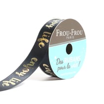 Bobinette Frou-Frou - 4 m x 16 mm - Satin thème - Noir de jais