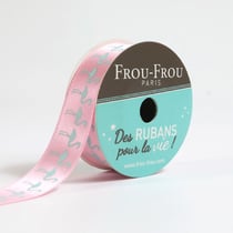 Bobinette Frou-Frou - 4 m x 16 mm - Satin thème - Petale de rose