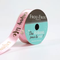 Bobinette Frou-Frou - 4 m x 16 mm - Satin thème - Petale de rose