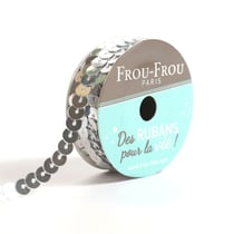 Bobinette Frou-Frou - 5 m x 6 mm - Sequins - Argent