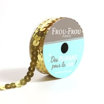 Bobinette Frou-Frou - 5 m x 6 mm - Sequins - Dore