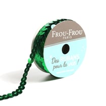 Bobinette Frou-Frou - 5 m x 6 mm - Sequins - Emeraude