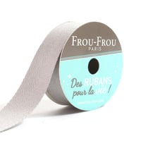 Bobinette Frou-Frou - 4 m x 19 mm - Sergé - Gris perle