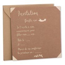 10 invitations et enveloppes - kraft et or