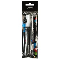 2 marqueurs 4Artist marker Pébéo à pointe 4 mm - blanc et noir
