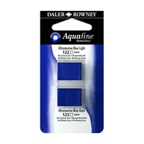 Aquarelle Daler Rowney - Aquafine - 1/2 godet - bleu ultramarine clair et foncé