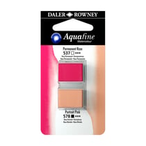 Aquarelle Daler Rowney - Aquafine - 1/2 godet - alizarine cramoisi et garance rose