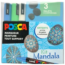 Set 3 Posca et 3 galets à customiser