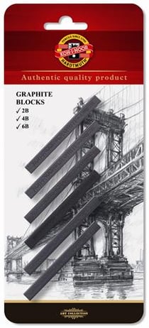 Set 6 bâtons graphites 2B 4B 6B