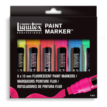 6 paint marker fluos - pointe large - Liquitex