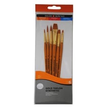 Set 6 pinceaux poils synthétiques Taklon Doré 1