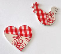 Set de 12 accessoires forme «poule» et «cœur»